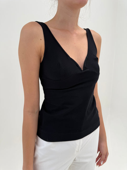Top negru Marella by Max Mara ultra modelator cu intaritura la decolteu