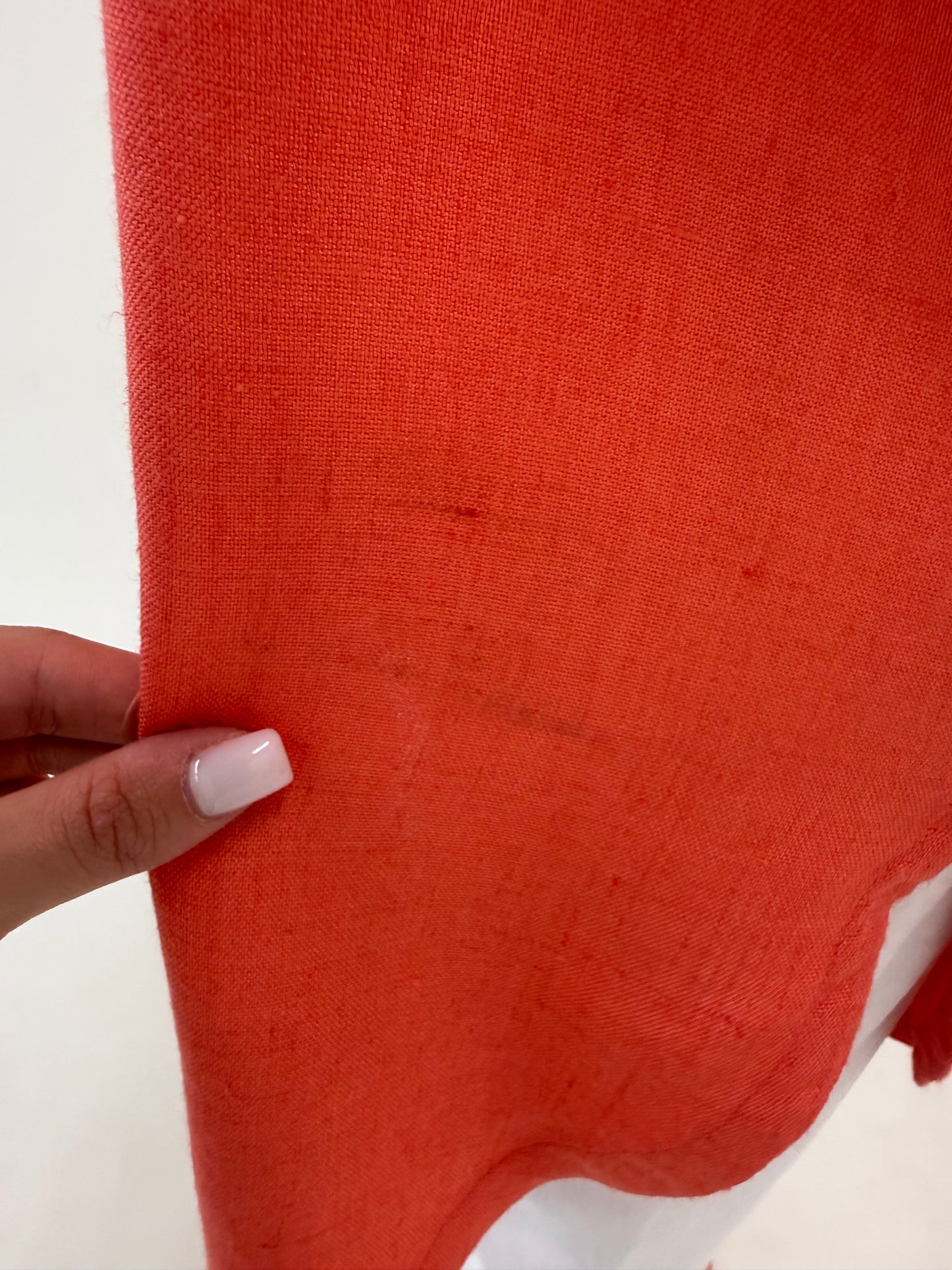 Blazer vintage din in salmon orange cu aplicații manuale perlute în croi oversized