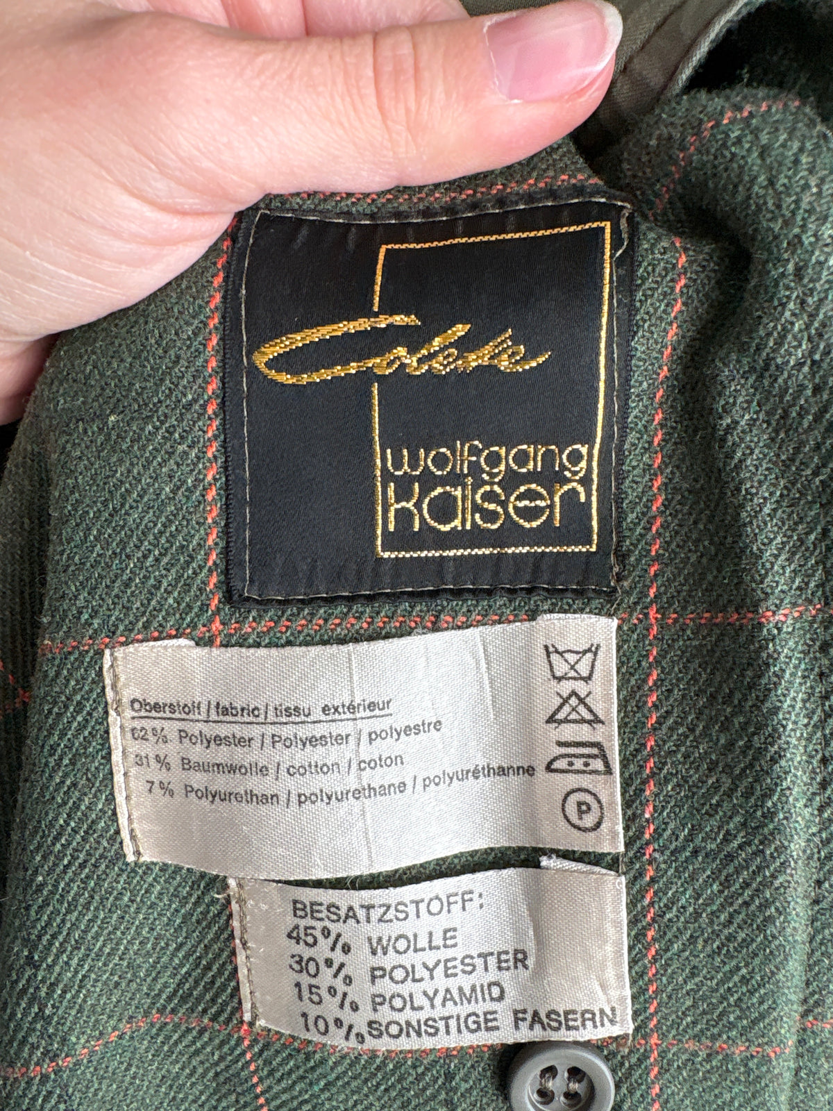 Trench vintage petite dark green cu interior din lana din gabardină impermeabilă