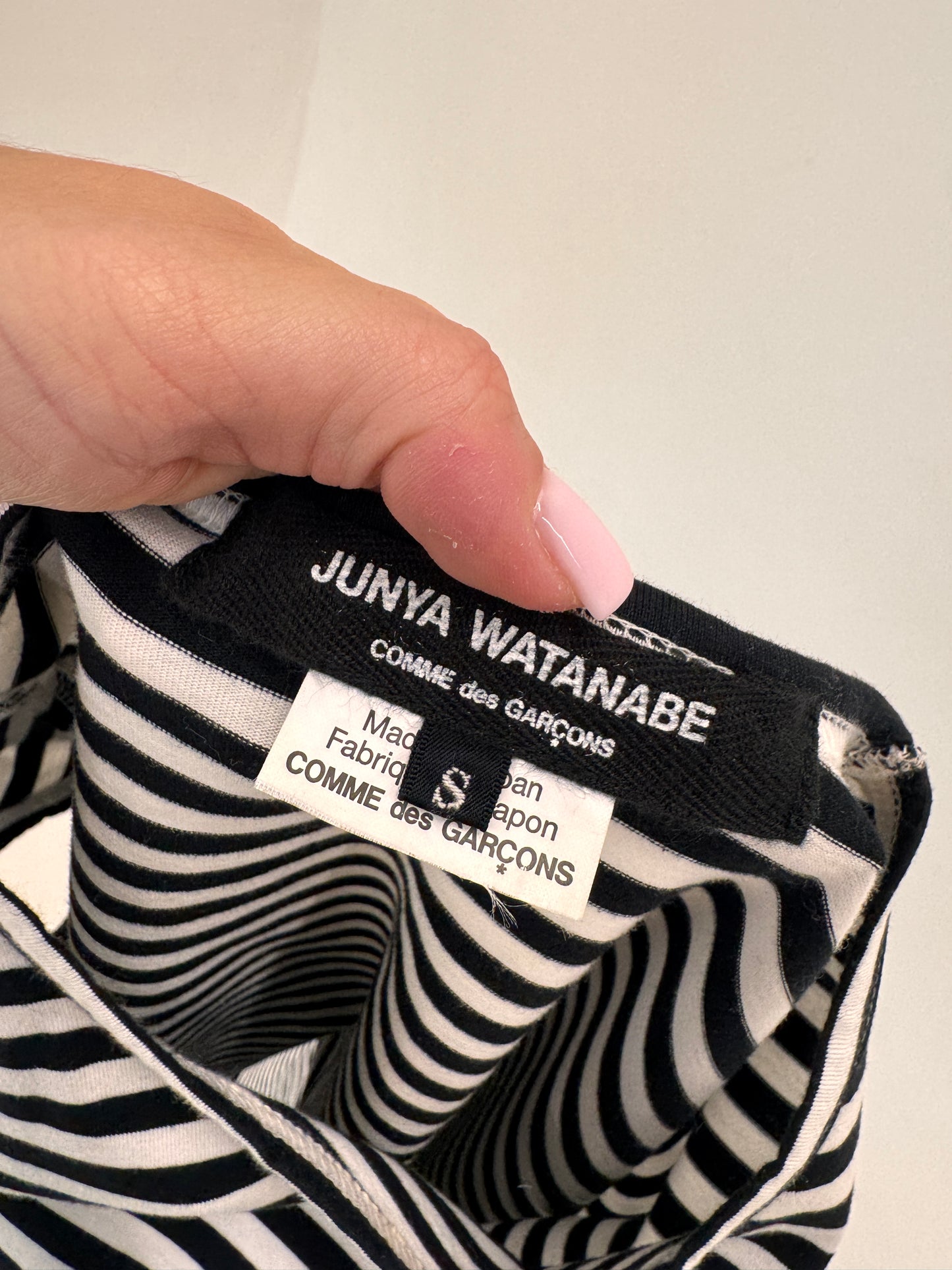 Top asimetric de arhivă Junya Watanabe Comme des Garçons în dungi