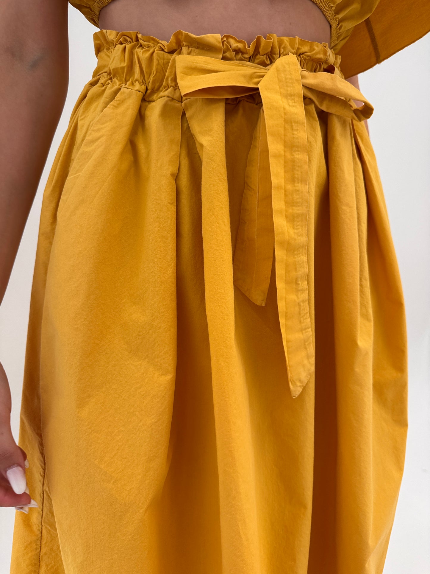 Set saffron yellow din poplin de bumbac in croi ultra chic