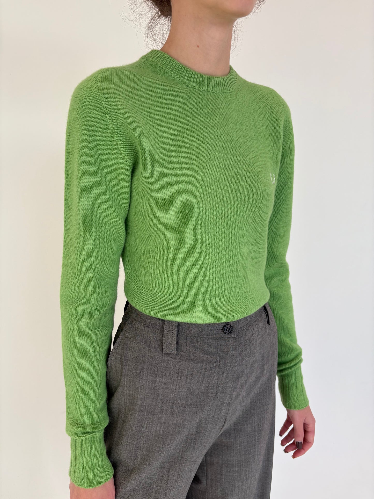 Pulover vede crud tall de gramaj mare din lana merino extrafina