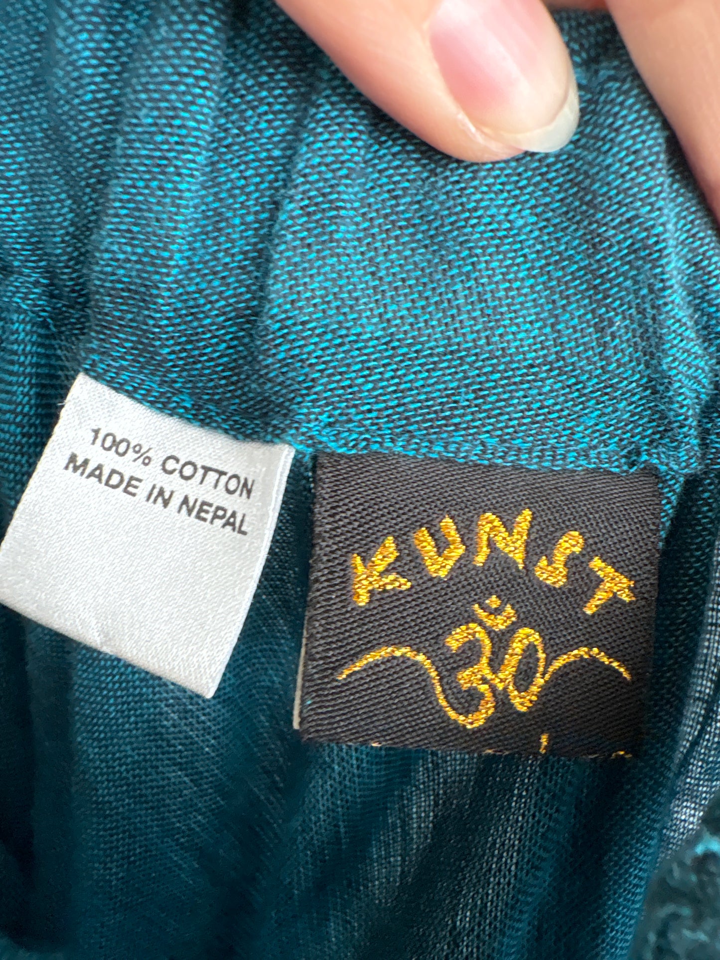 Fustă pantaloni din pânză dark teal green in croi drapat cu talie ultra înaltă