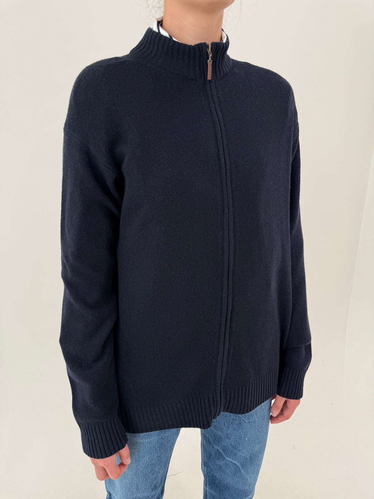 Cardigan / jachetă full zip din tricot excepțional de cașmir cu lana extrafina