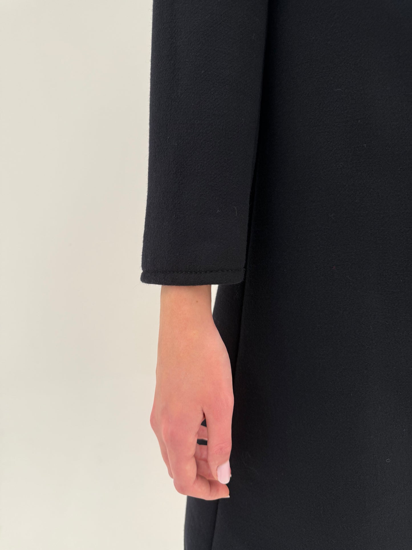 Palton old vintage de colecție anii 50 din melton fin de lana negru