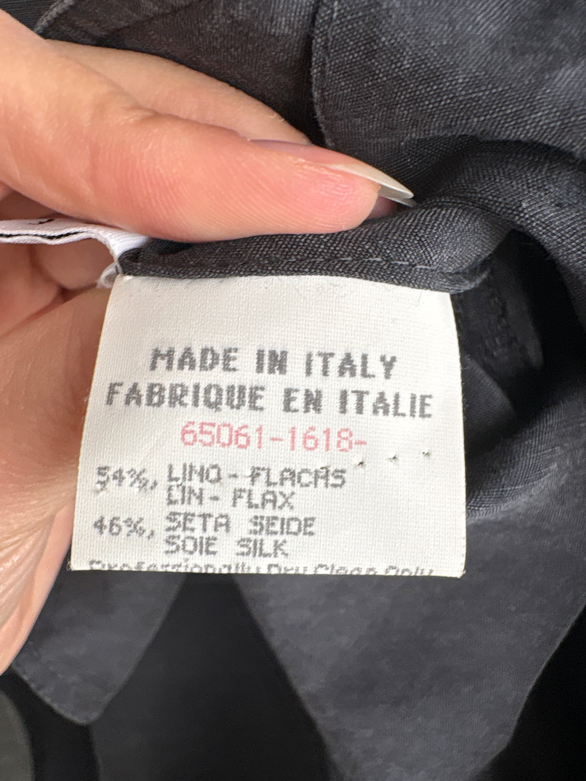 Sacou ultra luxury Genny din in și mătase naturală light charcoal gray