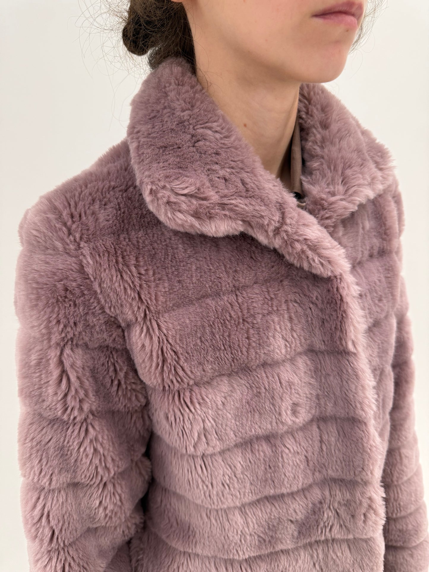 Blană eco dusty Pink tall