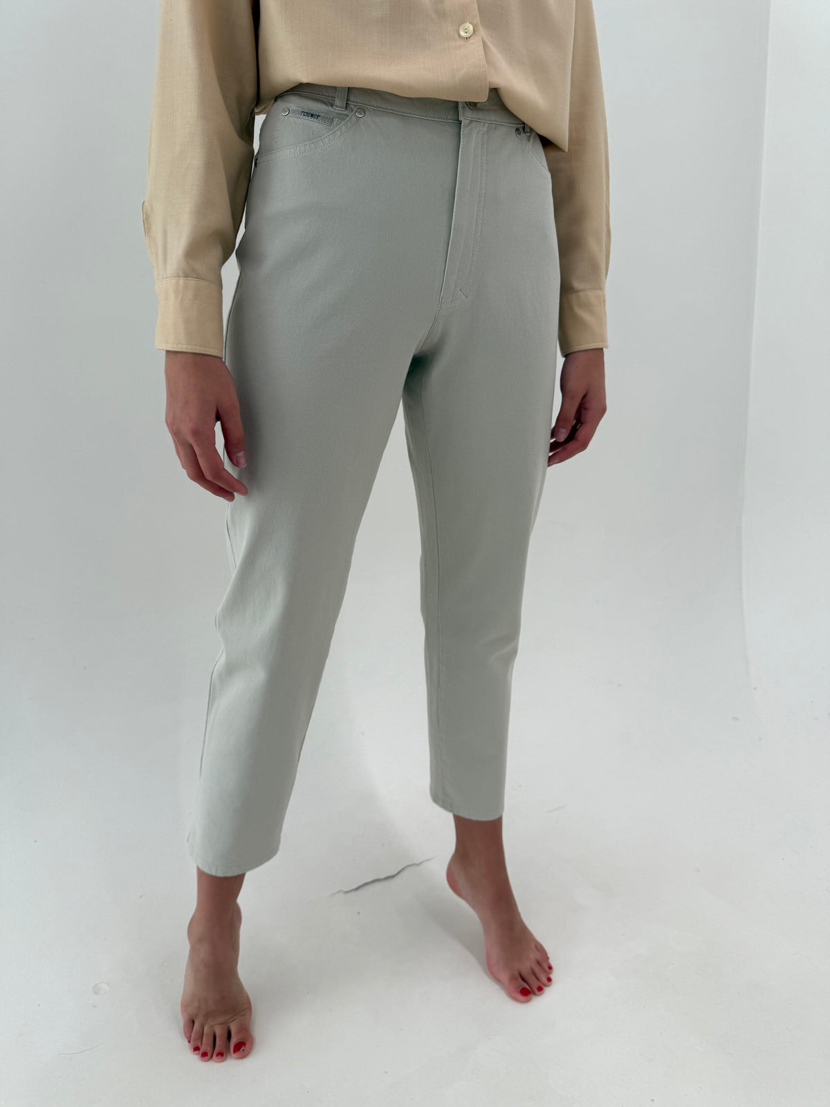 Pantaloni ultra confort modelatoru silver gray cu talie ultra înaltă