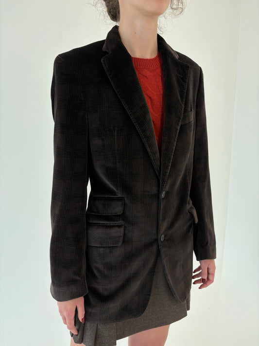 Sacou luxury Joop din catifea plină excepțională dark chocolate brown