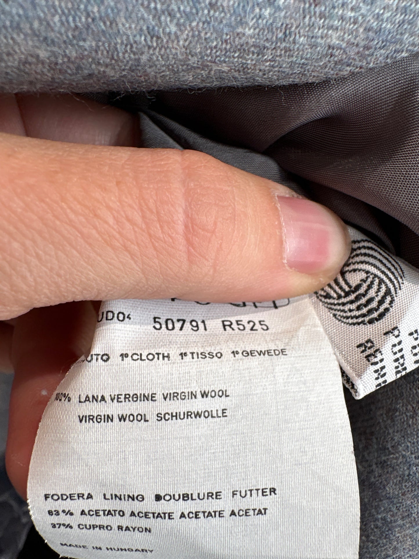 Sacou baby Blue de brand luxury italian din lana extrafina pura certificată