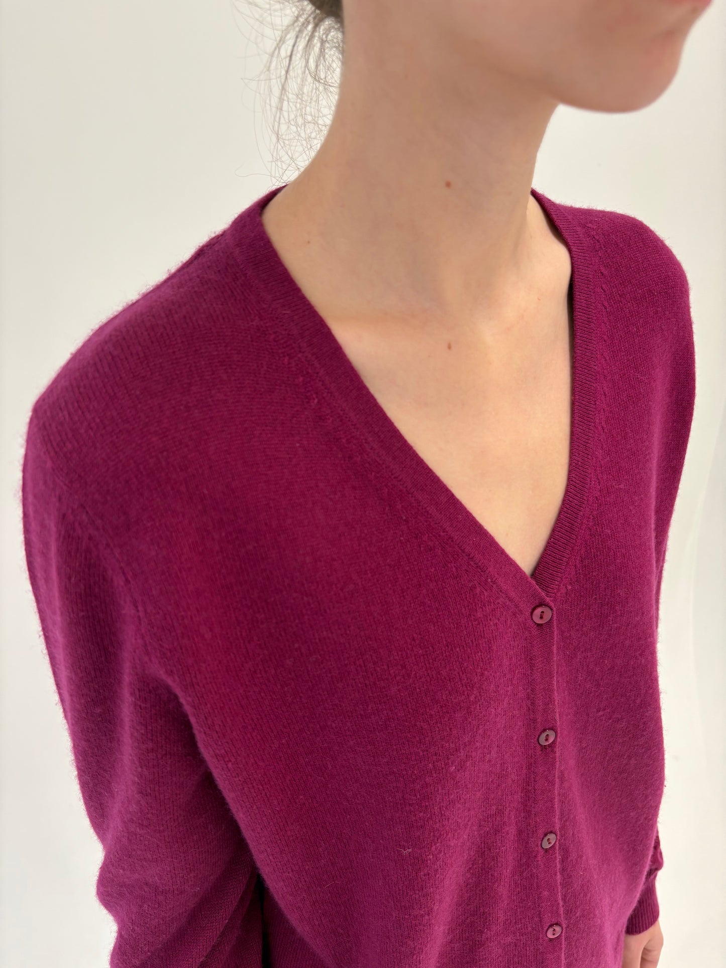 Cardigan în culoare superbă din cașmir și mătase naturală