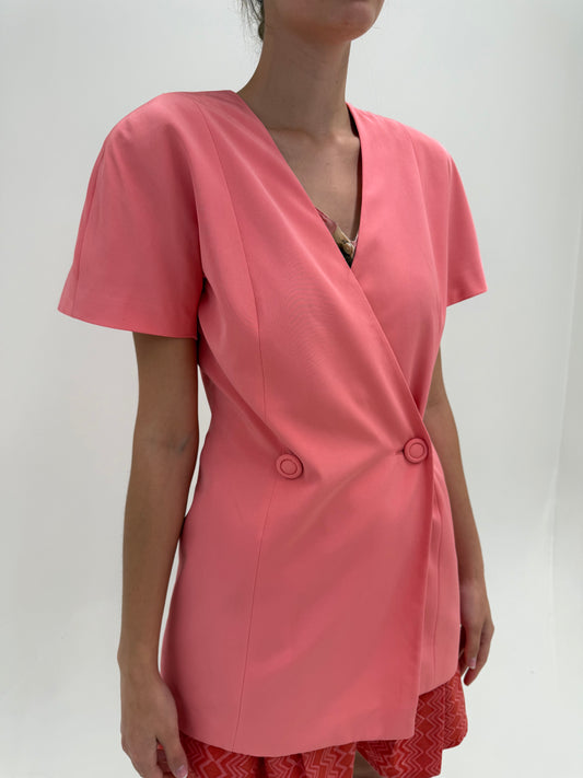 Sacou vintage cambrat italian flamingo pink din twill