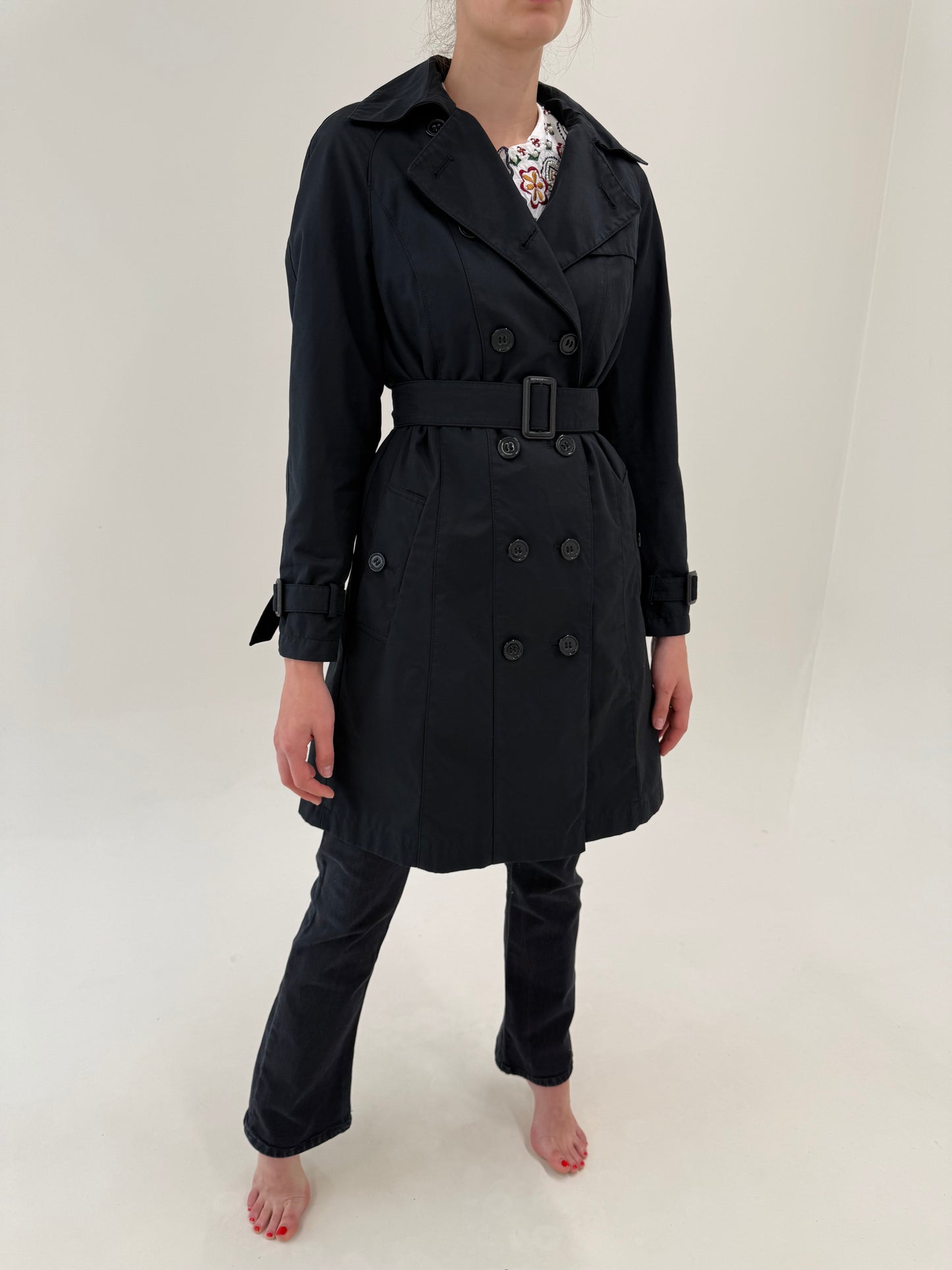 Trench de brand luxury Madeleine negru impermeabil