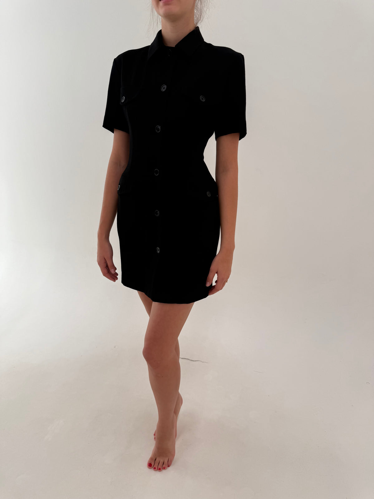 LBD vintage italiană excepțională în croi retro modern din lana extrafina