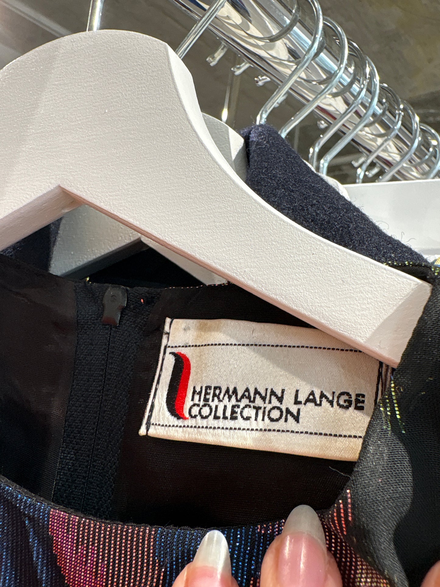 Rochie maxi old vintage de seară anii 80 cu peplum din jacquard lamé