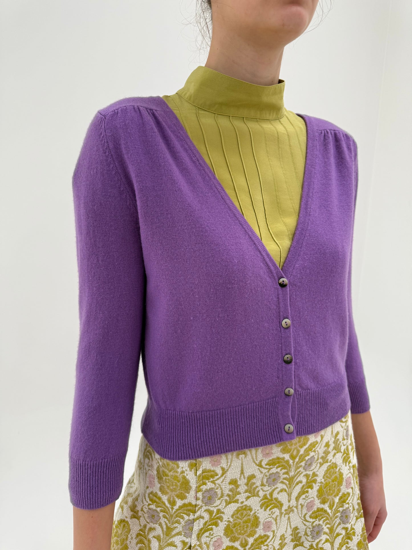 Cardigan din cașmir cu mânecă 3/4