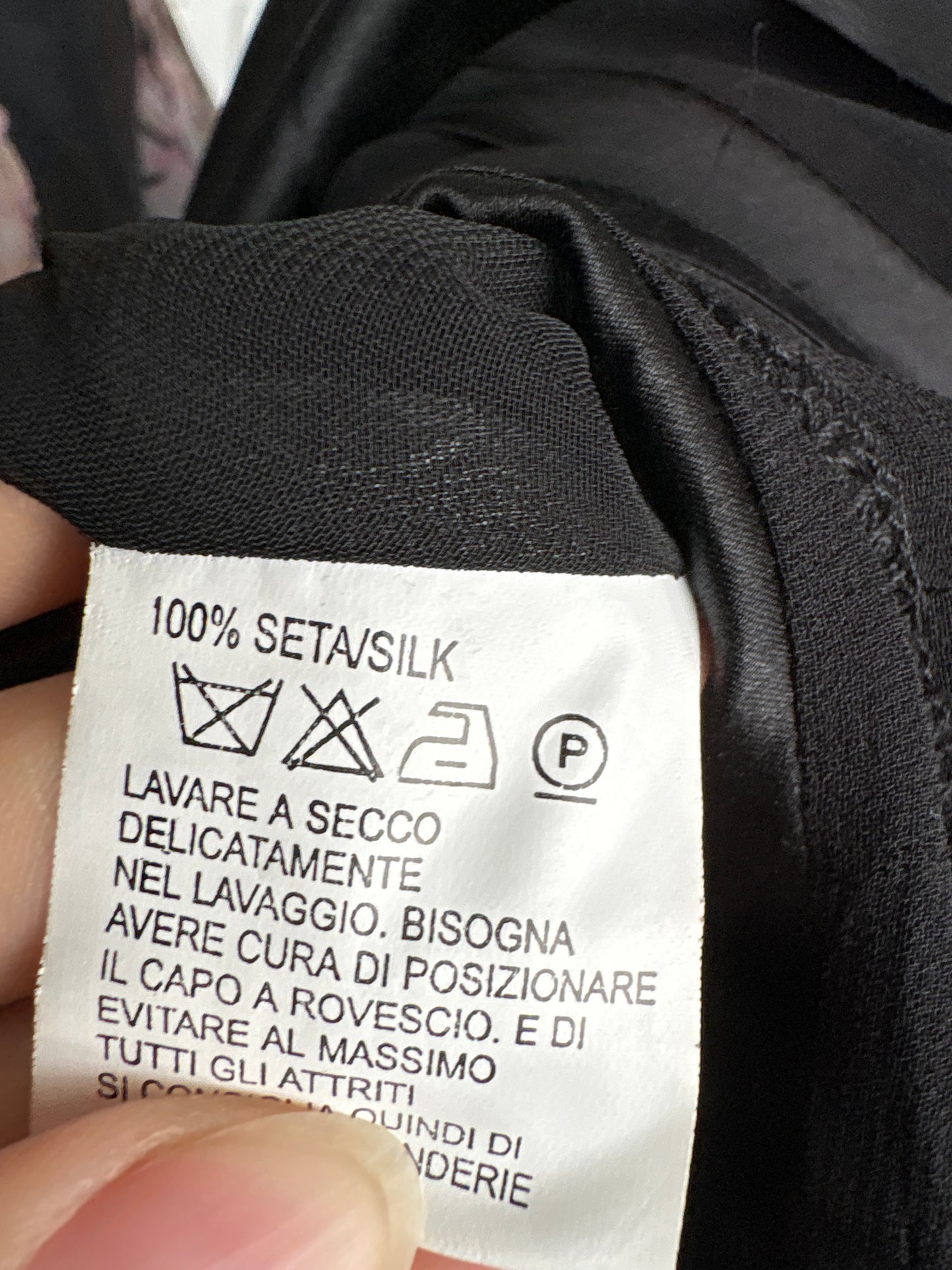 Fustă luxury Luisa Spagnoli neagră din mătase naturală ribbon appliqué