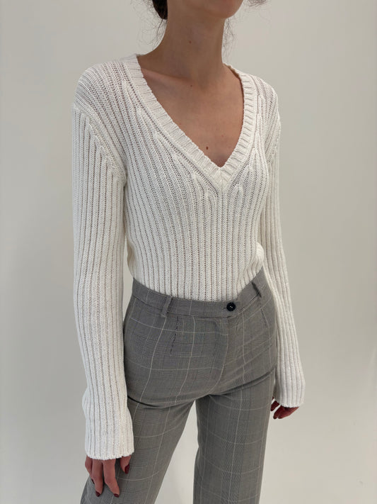 Pulover premium italian din jerse ribbed de gramaj mare în anchior