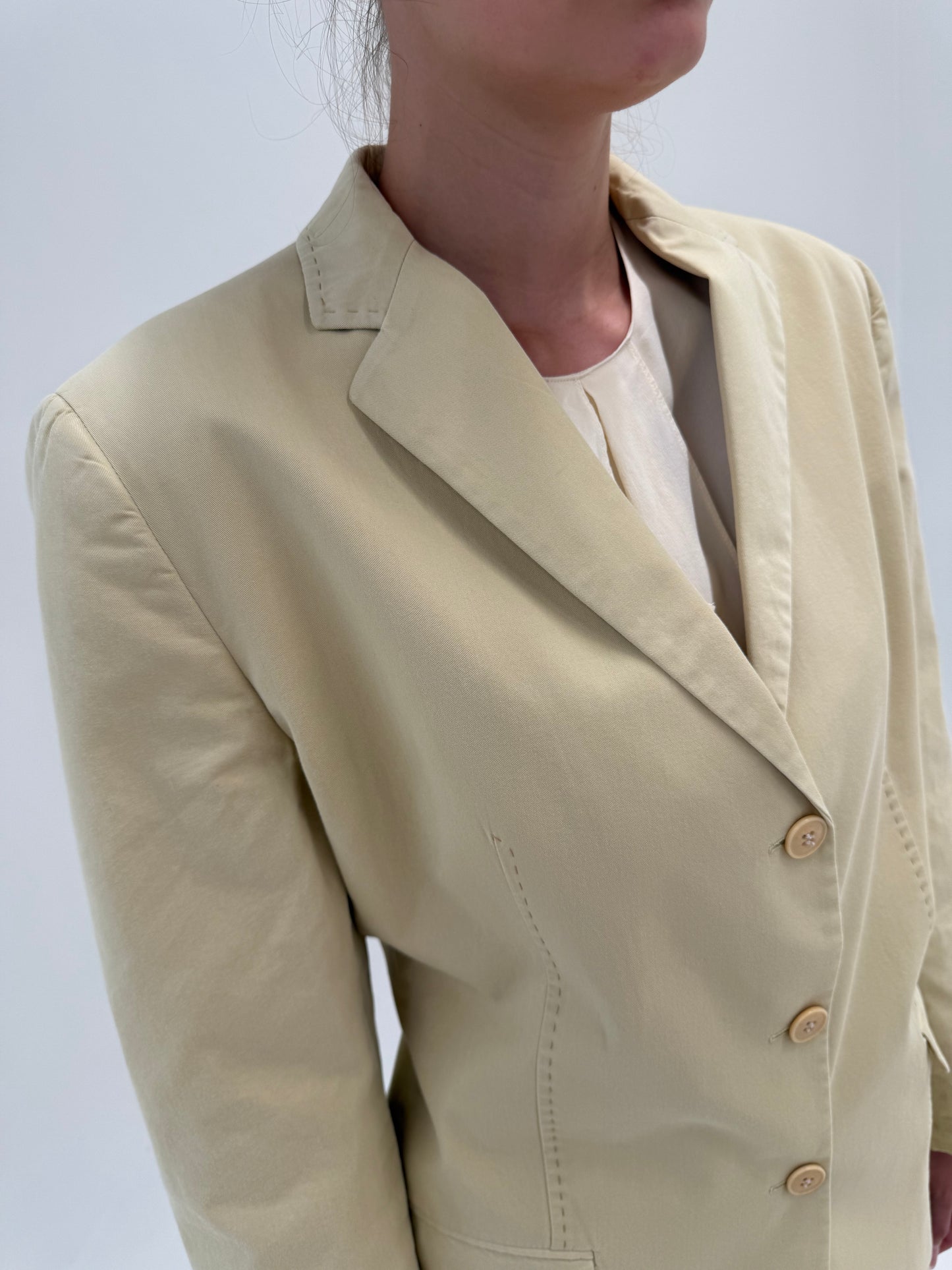 Sacou camel Burberry de vară din bumbac în croi actual