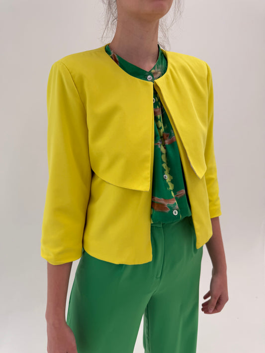 Sacou lime yellow în croi modern ușor boxy