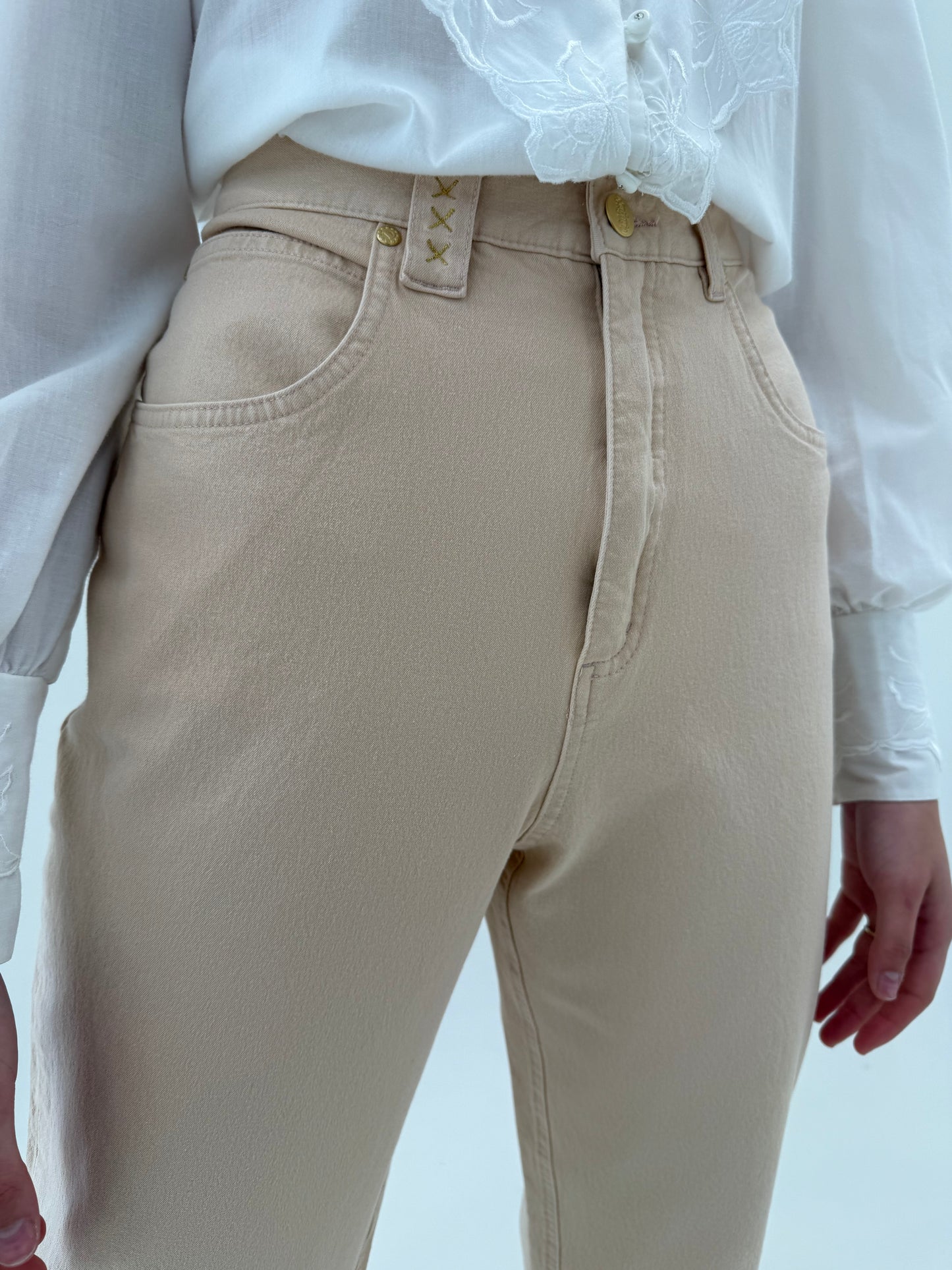 Jeans camel petite de vară din bumbac ultra confort modelator