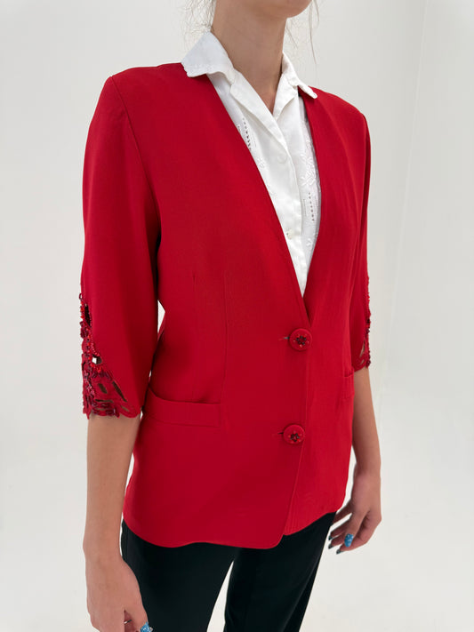 Sacou vintage luxury italian lucrat manual dark cherry red din twill