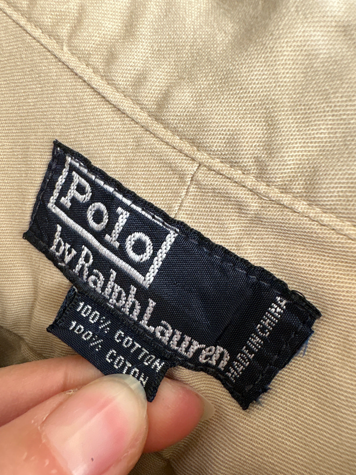 Cămașa Ralph Lauren camel din canvas gros de bumbac