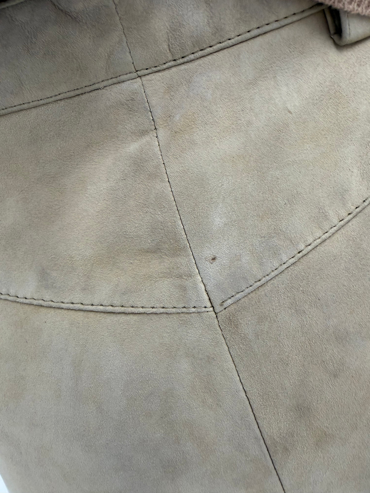 Pantaloni camel din piele naturală întoarsă extrem de moale tall și talie înaltă