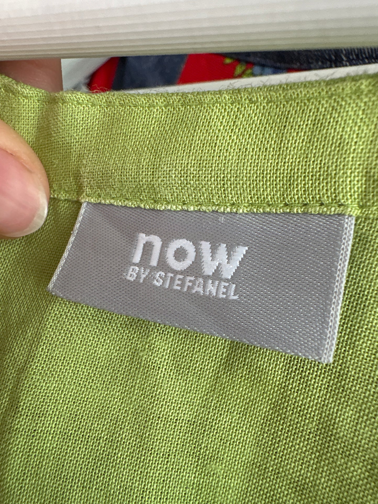Rochie verde crud Stefanel din in excepțional cu gust reglabil