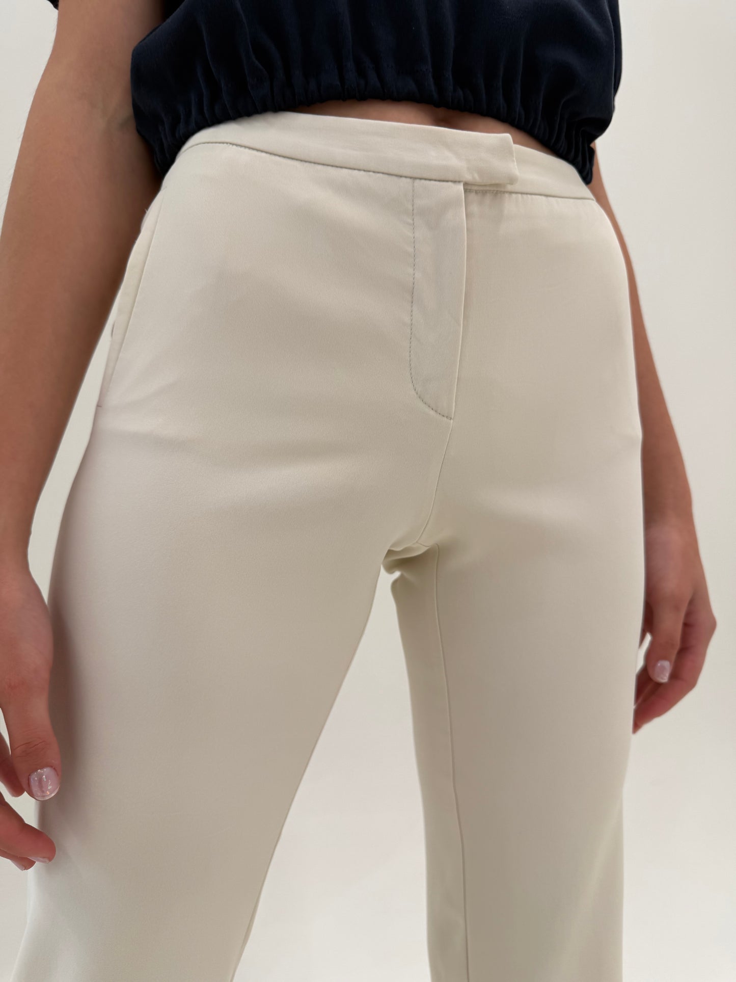 Pantaloni business Prada off white modelatori petite
