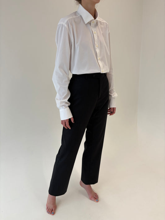 Pantaloni din lana extrafina în croi actual charcoal gray