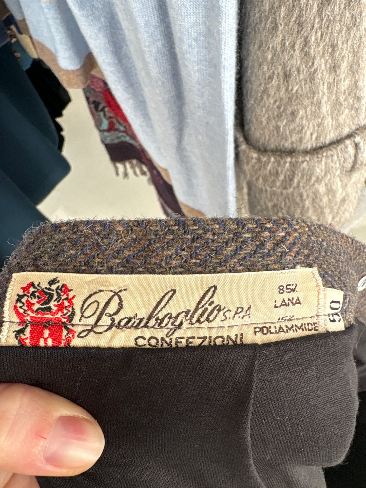 Fustă taupe și teal blue din Tartan de lana groasa cu pliseuri și talie ultra înaltă