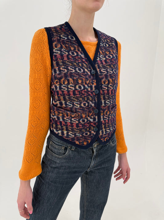 Vestă / top Missoni din lana extafina și bumbac din tricot specific brandului