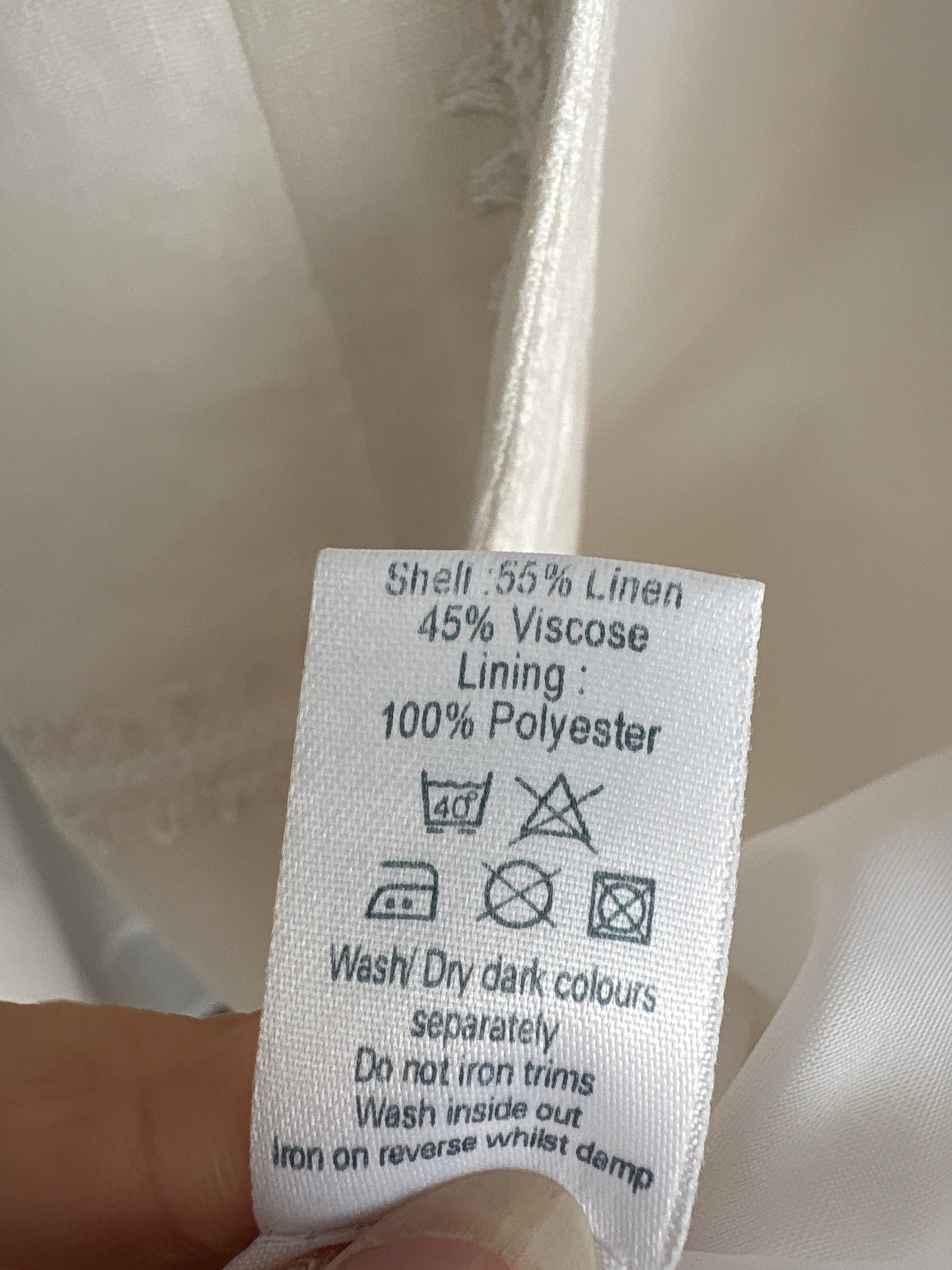 Fustă midi lung din pânză de in cu vascoza și inserții de macrame