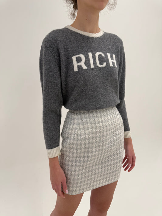 Fustă high end italiana în stil Chanel din tweed excepțional de lana