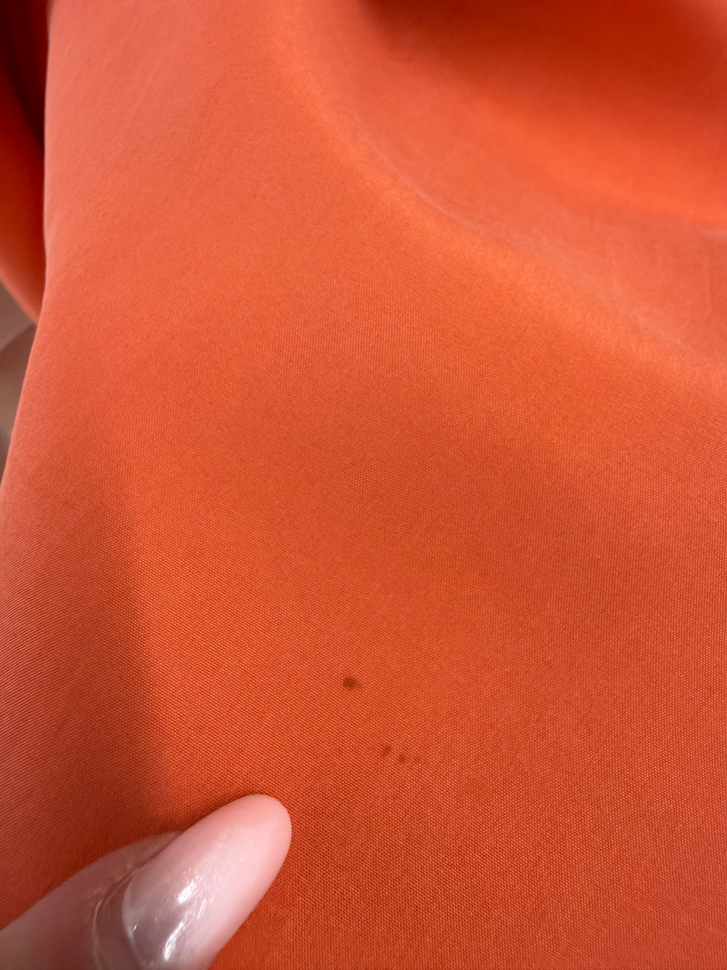 Rochie vintage italiană pumpkin orange tip cămașă din mătase naturală