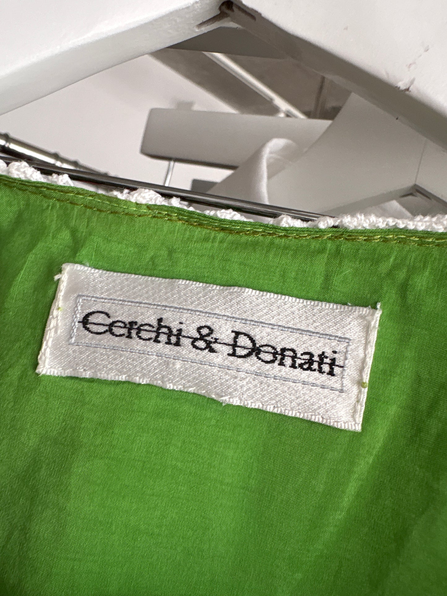 Camasa din mătase naturală kelly green cu guler din macrame lucrat manual