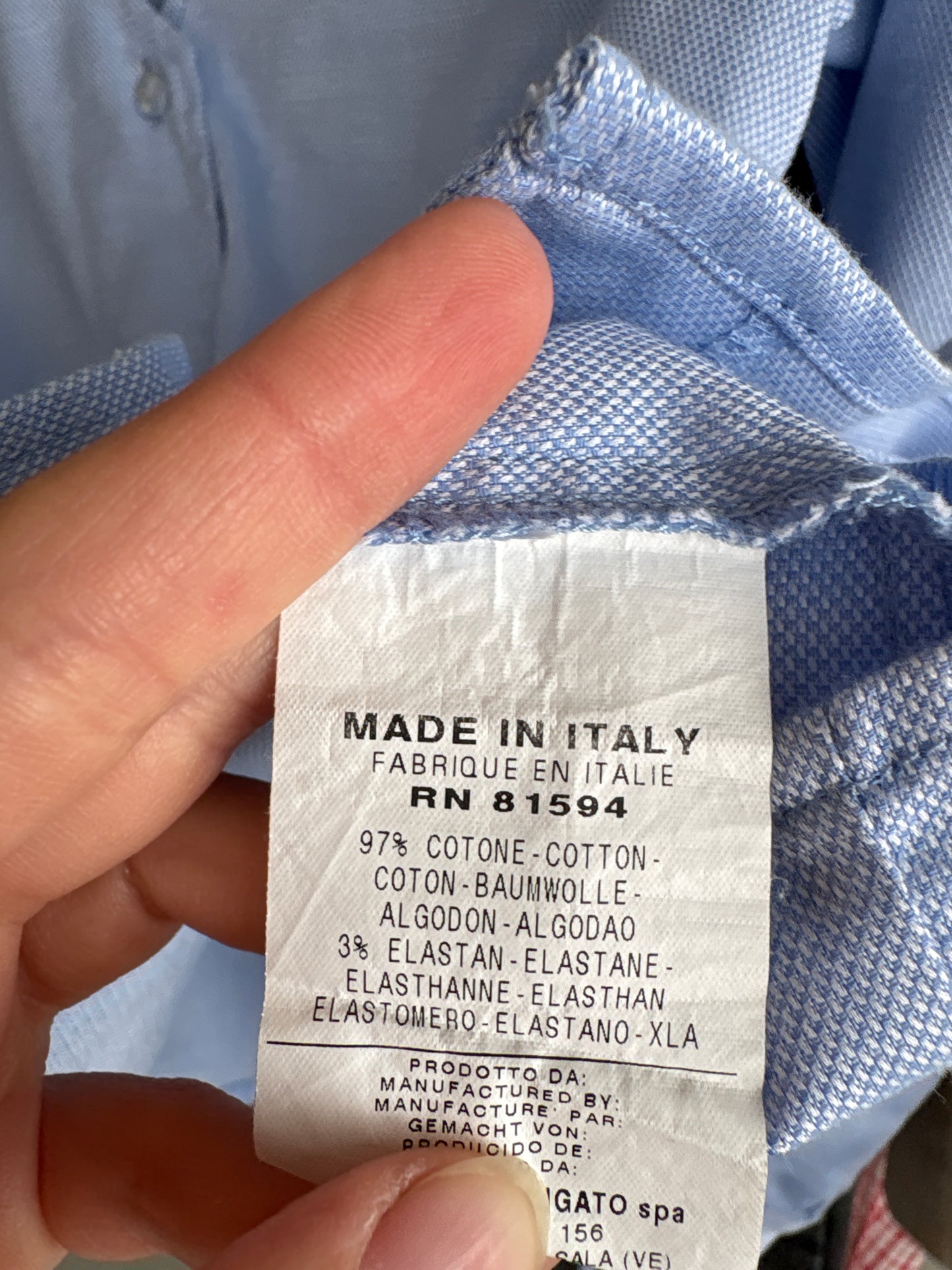 Cămașa Nara Camicie baby Blue din jacquard excepțional de bumbac în croi chic