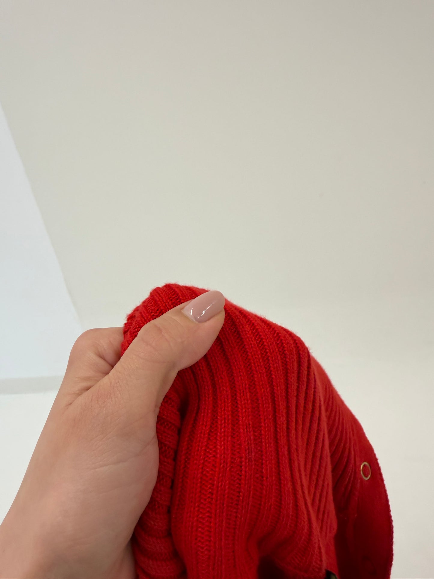 Soft knit Ralph Lauren din bumbac cu închidere asimetrică cu feronerie aurie