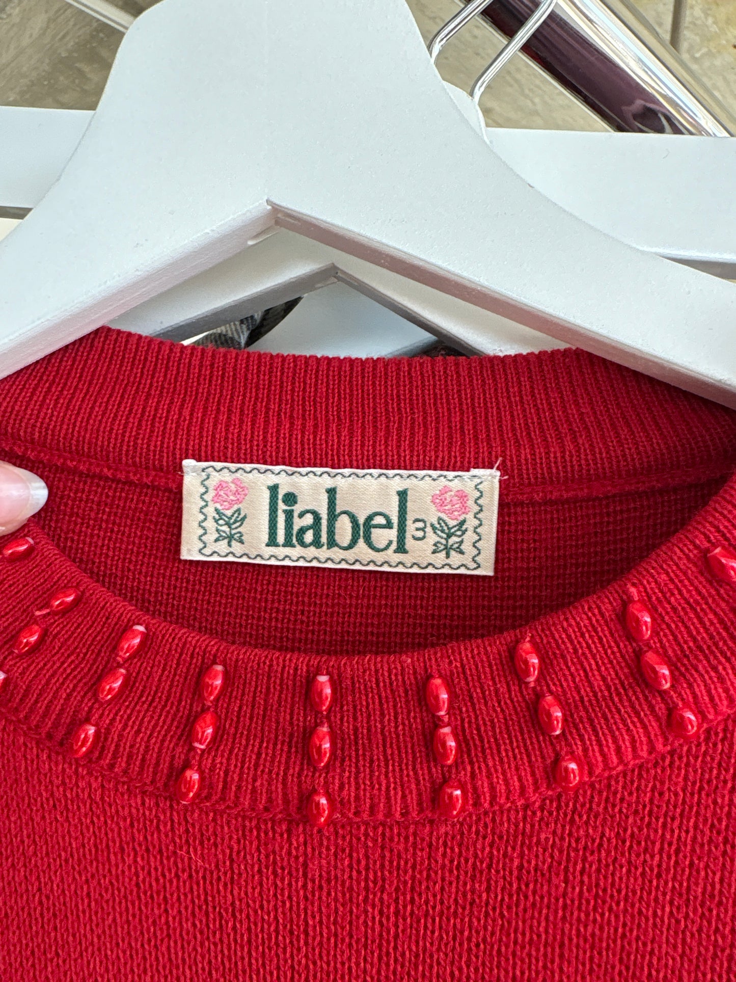 Pulover vinatge italian cherry red din lana merino extrafina de gramaj mare