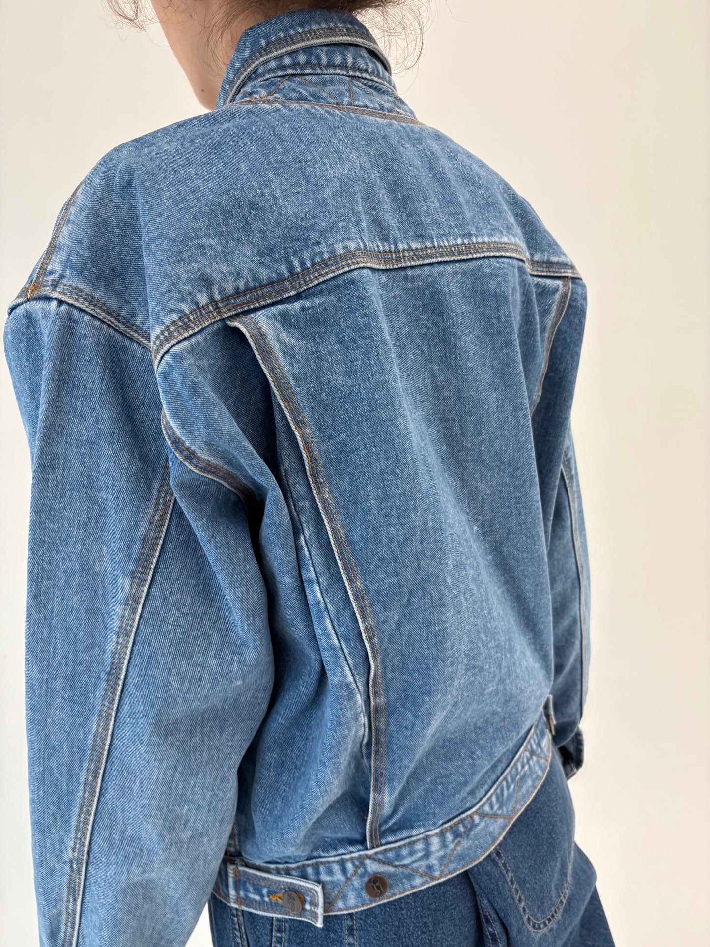 Geacă old vintage din jeans structurat anii 80