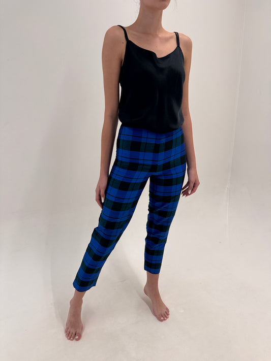 Pantaloni țigaretă cu talie extrem de înaltă de la zi la seară din mătase naturală