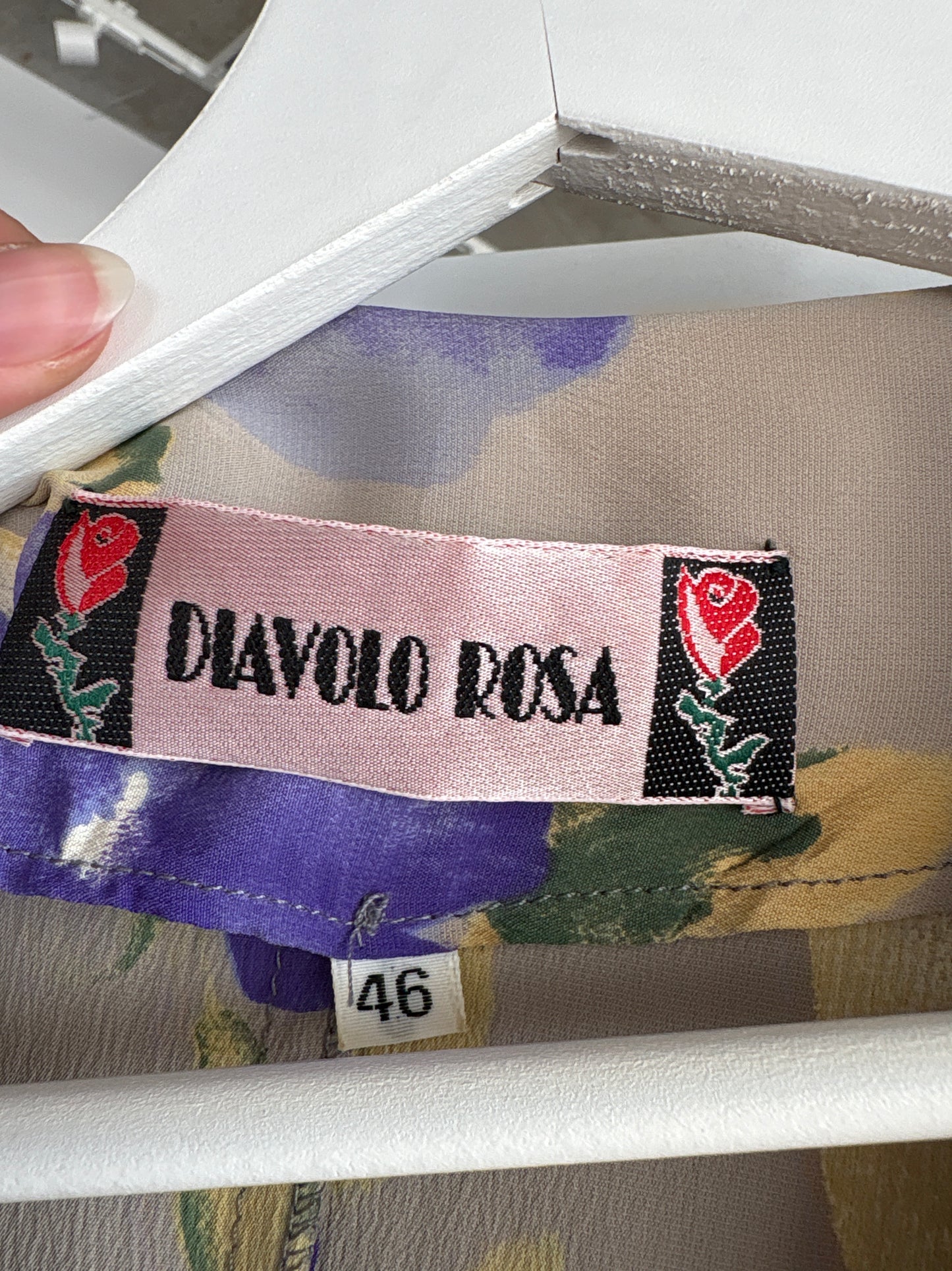 Sacou cambrat warm gray din mătase naturală cu print floral superb