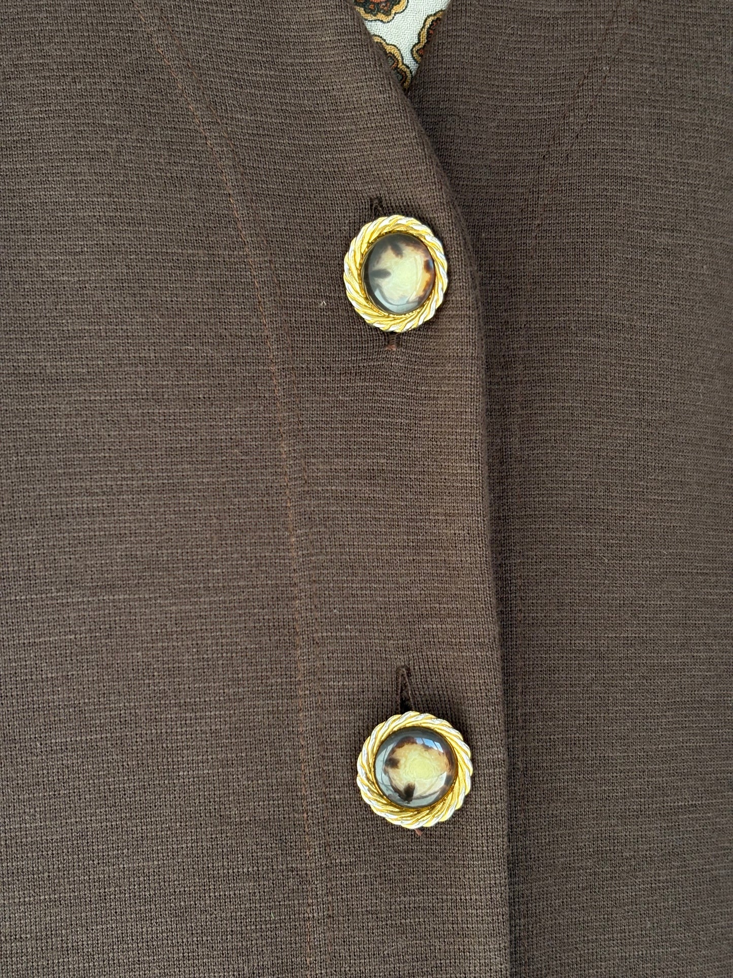 Cardigan lung tip pardesiu italian chocolate brown din lana merino plină