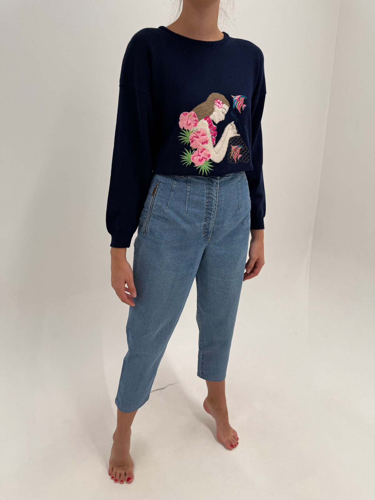 Jeans vintage premium italienești mom fit petite modelatori classic wash