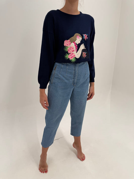 Jeans vintage premium italienești mom fit petite modelatori classic wash