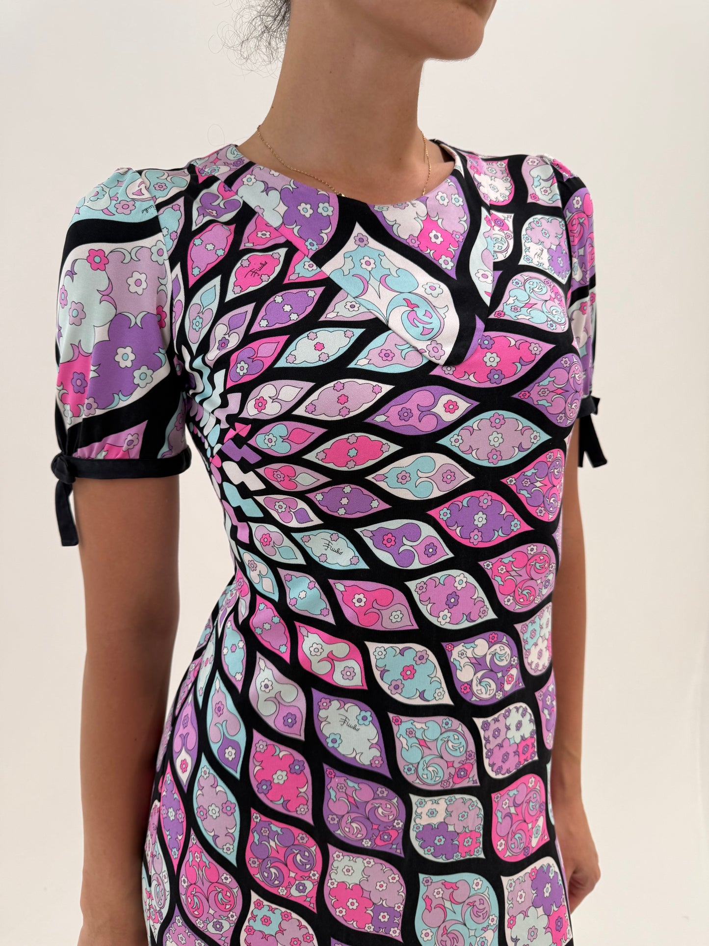 Rochie iconic ultra luxury Emilio Pucci vintage de colecție din mătase naturală