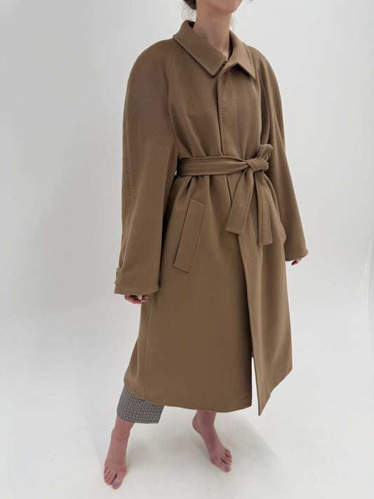 Palton ultra luxury Colombo camel din stofă plină de lana și cașmir