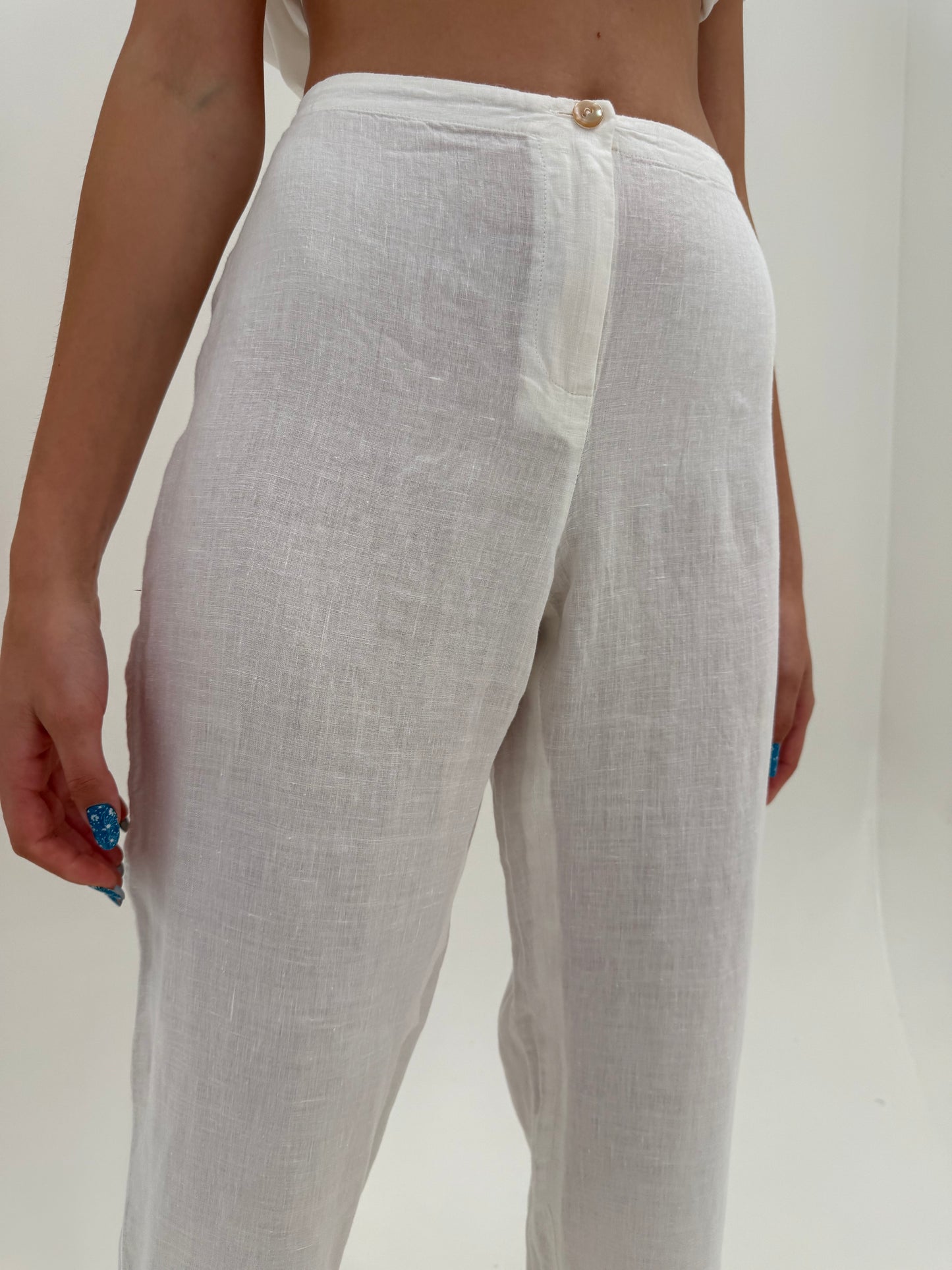 Pantaloni Marella by Max Mara din in premium în croi clasic cu talie elastică