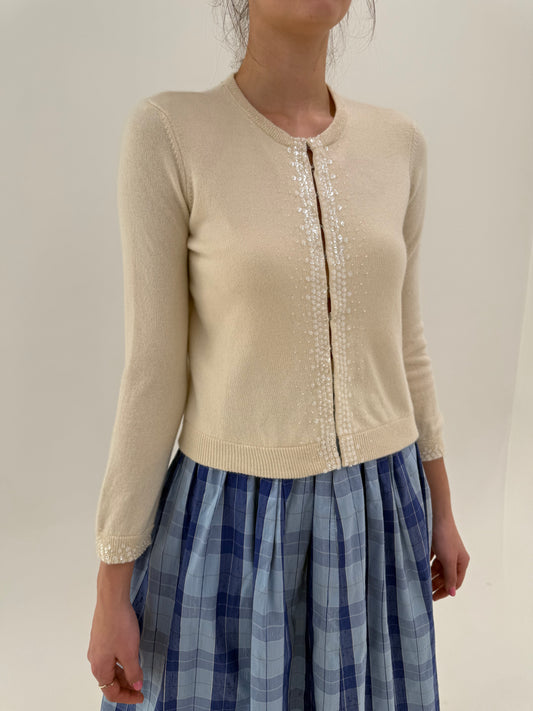 Jacheta luxury Vince din cașmir noua cu etichetă și aplicații manuale delicate perlate